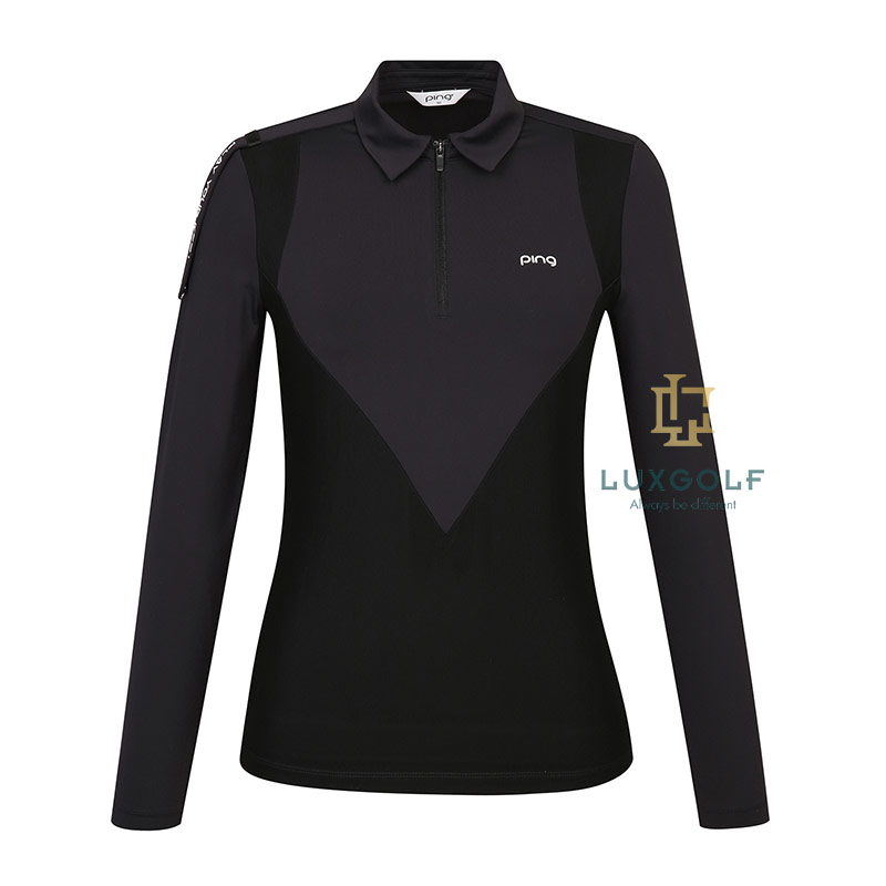 ao-golf-nu-dai-tay-half-zip-ping-pb1056-BK ao-golf-nu-dai-tay-half-zip-ping-pb1056-BK