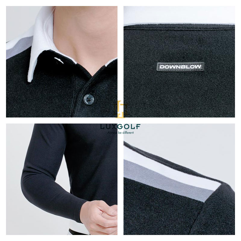 Ao-golf-nam-polo-dai-tay-Downblow-den-phoi-vai-trang-xam-3 Ao-golf-nam-polo-dai-tay-Downblow-den-phoi-vai-trang-xam-3