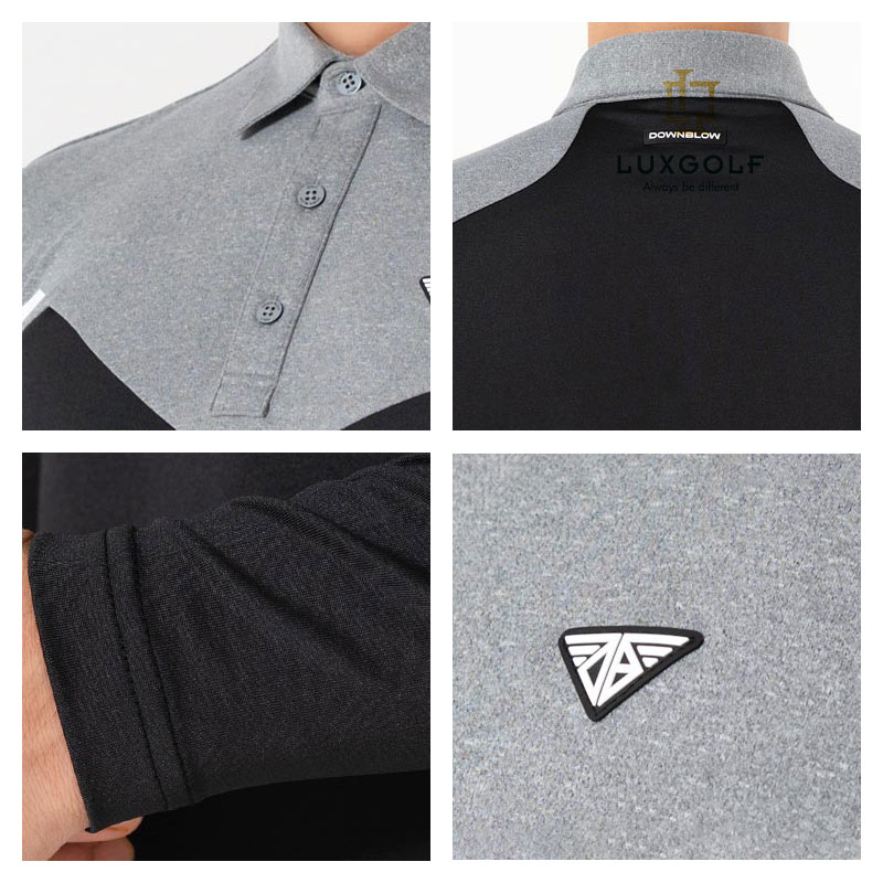 Ao-golf-nam-polo-dai-tay-Downblow-mau-den-phoi-nguc-vai-xam-3 Ao-golf-nam-polo-dai-tay-Downblow-mau-den-phoi-nguc-vai-xam-3